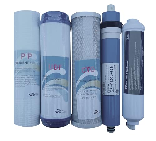 5 Stage RO Replacement Filter Kit 75 GPD Membrane Set NSF