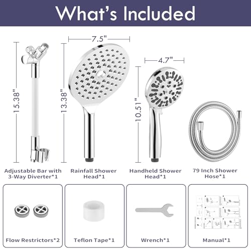 Modern Dual Shower Head with Handheld Spray