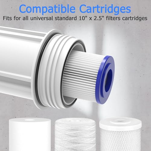 FHW10 Whole House Water Filter Housing Fit 10"x2.5" Sediment etc Filters