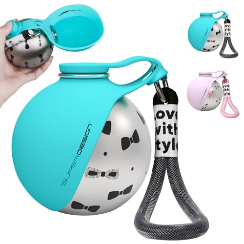 2-in-1 Portable Dog Water Bottle for Small Dogs - Leak-Proof & Compact Dog Travel Water Bottle -Stainless Steel Bottle & Silicone Bowl - Ideal for Walking, Hiking & Travels(10 fl oz, Blue)