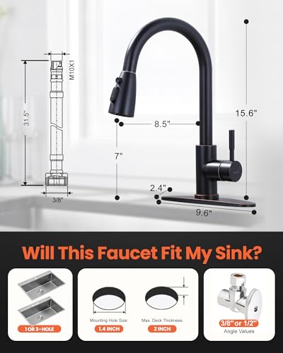 Bronze Kitchen Faucet with Sprayer