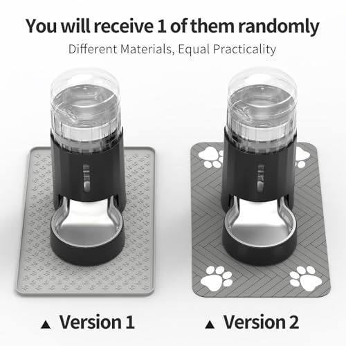 Cat Water Dispenser with Placemat & Stainless Steel Bowl