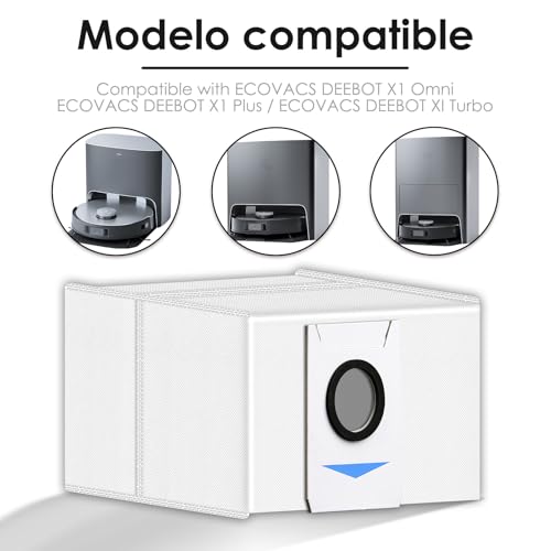 10 Pieces) T20 OMNI Dust Bag Replacement Vacuum Bags for ECOVACS DEEBOT T20 OMNI, X1 OMNI, X1 PRO OMNI, T10 OMNI Robot Vacuum, Filter Bags Compatible With DEEBOT X1 OMNI Auto-Empty Station (10 Count)