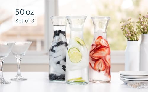 Glass Carafe Pitchers (3 Count)
