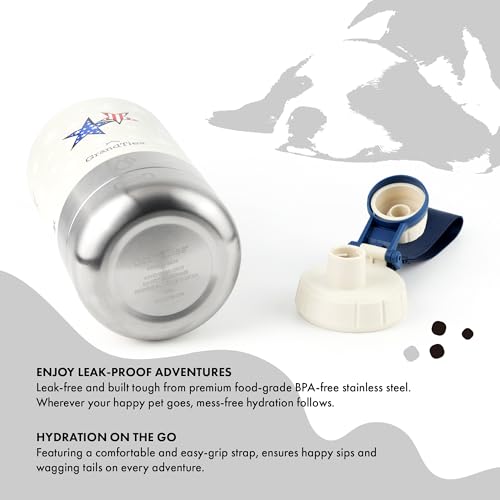 Insulated Portable Dog Water Bottle with 2 Detachable Water Bowl Dispenser