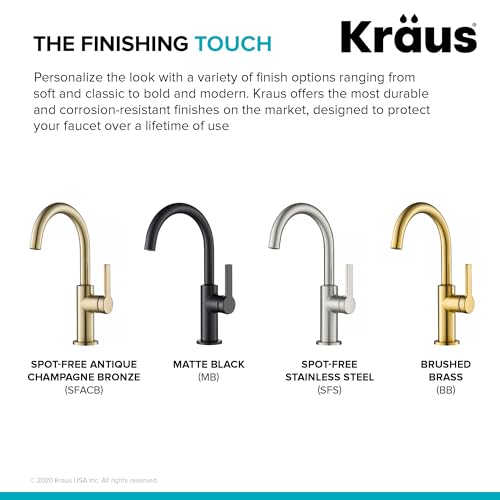 Oletto Single Handle Kitchen Bar Faucet in Brushed Brass