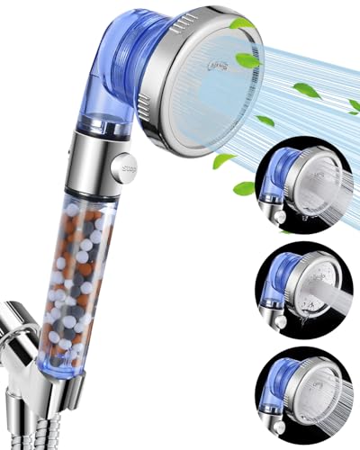 Filtered Shower Head for Hard Water with Stop
