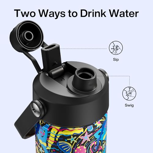 Insulated Water Bottle with Straw Stainless Steel Water Bottle