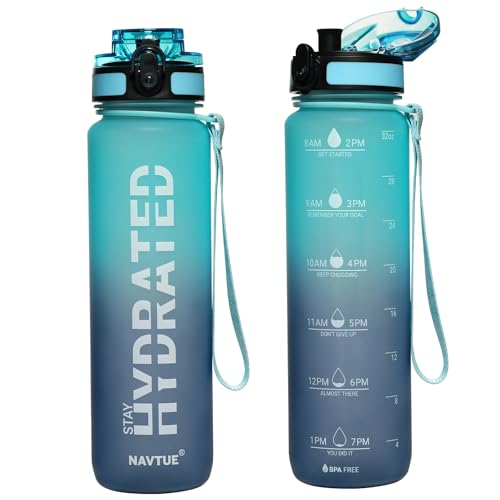 Water Bottle 32 oz Motivational Time Marker Tritan Bottle
