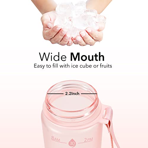 Plastic Water Bottle With Straw & Time Marker