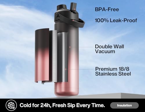 26 oz Insulated Water Bottle with 2