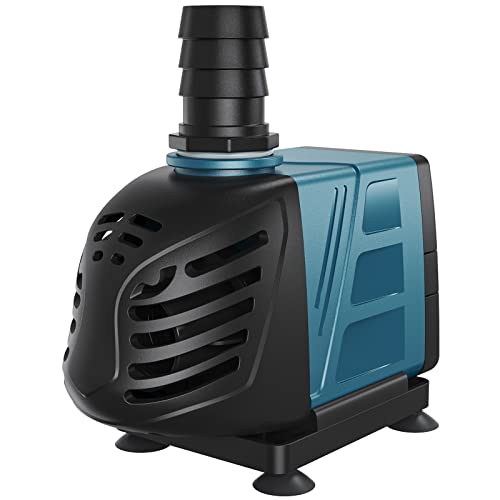Aquarium 800 GPH Submersible and Inline Water Pump 55W 8ft High Lift AC 120 V Quiet Return Pump with 6 ft. Power Cord for Large Fish Tanks Pond Waterfalls Fountains Sumps and Gardens