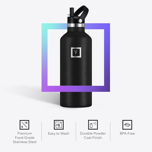 32 oz Narrow Mouth Water Bottle with 3 Lids