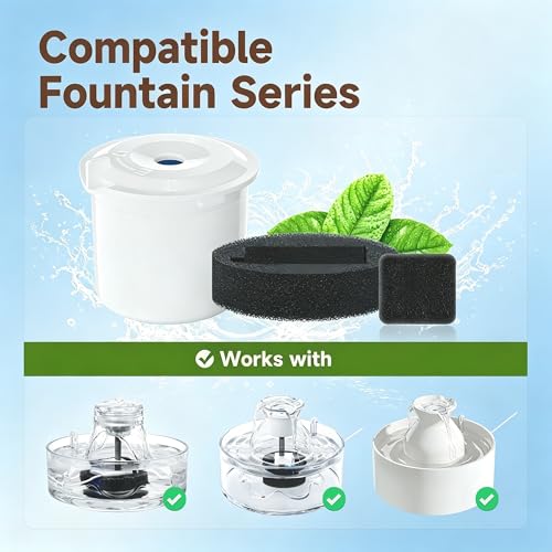 Replacement Glass Cat Water Fountain Filter 6+3+3 Pack