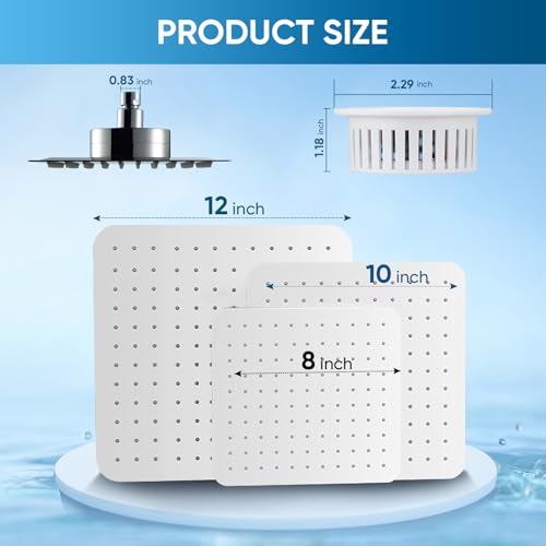 8 Inch Square Rain Shower Head with Filter for Hard Water