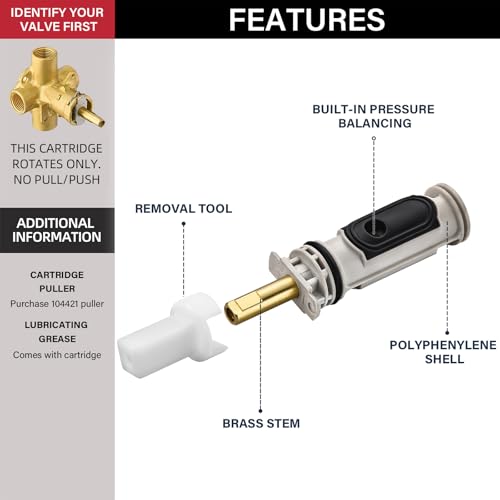 Shower Cartridge Kit Compatible with Moen 1222 Replacement Cartridge