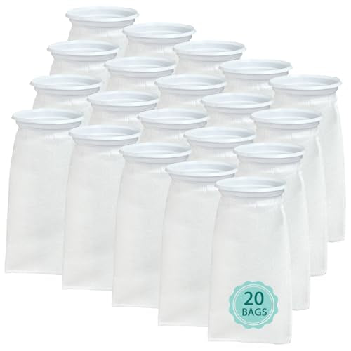 20 Pack 4 Inch Ring Felt Filter Socks 200 μm Compatible with Waterbox Marine X 60.2 (20 Count)