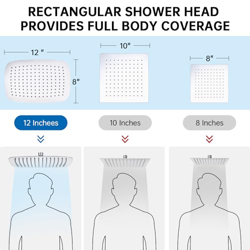 All Metal 12 Inch Shower Head with Handheld Spray Combo