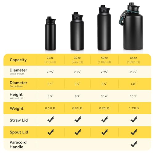 24 oz Insulated Water Bottle Bulk 8 Pack (8 Count)
