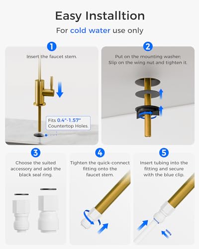 G2FCT Gold Reverse Osmosis Water Filter Faucet