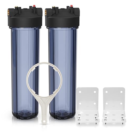 Whole House 20" x4.5" Purple Clear WH Water Filter Housing 1 inch Inlet