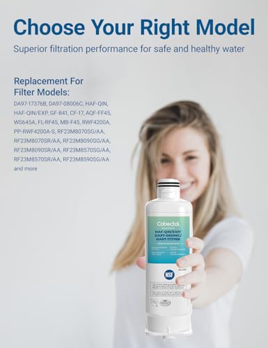 HAF-QIN/EXP Water Filter Replacement for samsung Haf-qin DA97-17376B RS27T5200SR RS22T5201SR RF27T5241SR RF23M8070SG DA97-08006C Rf28T5001SR RF27T5201SR RF27T5201SG Water Filter,4pack,by Cobectal (4 Count)