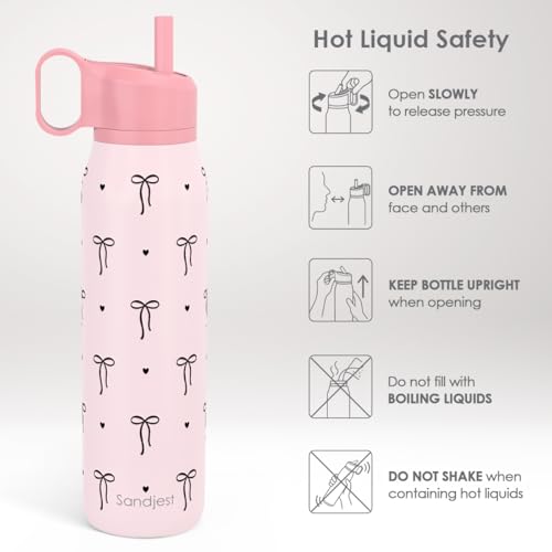 Bow Insulated Stainless Steel Water Bottle with Twist Lid 20oz