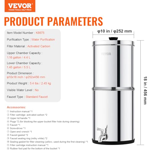Gravity fed Water Filter System