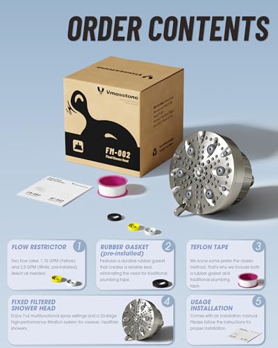 High Pressure Shower Head with Filter for Hard Water