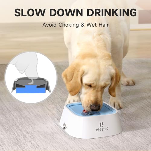 No Spill Dog Cat Bowl 35oz 1L Anti Slip Travel Water Dispenser Blue