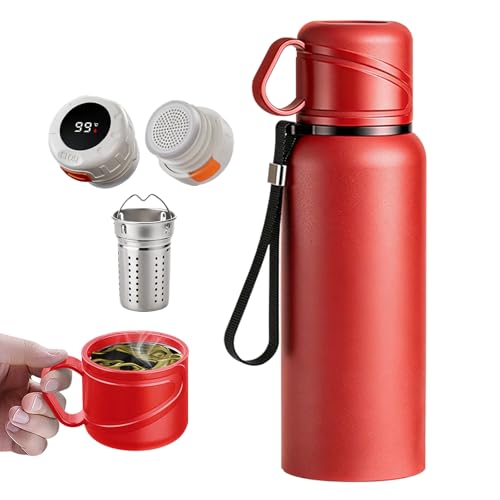 Double wall vacuum Leakproof stainless steel wide mouth insulated water bottle;tea tumbler with infuser