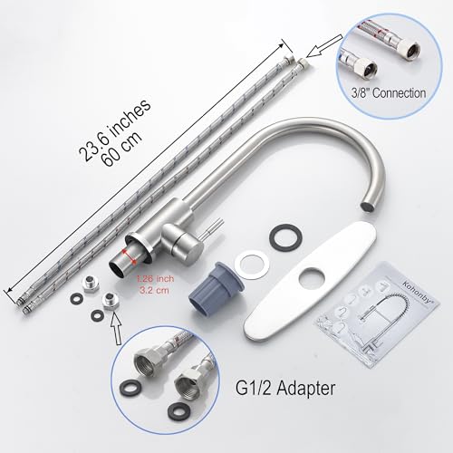 Single Handle High Arc Brushed Nickel Kitchen Faucet Stainless Steel Commercial Single Hole Kitchen Sink Faucet