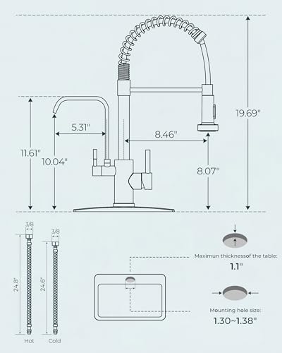 Kitchen Faucet with Purfied Water Filter
