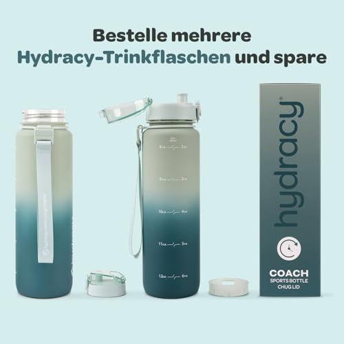 Motivational Water Bottle with Time Marker & Fruit Infuser 32 oz