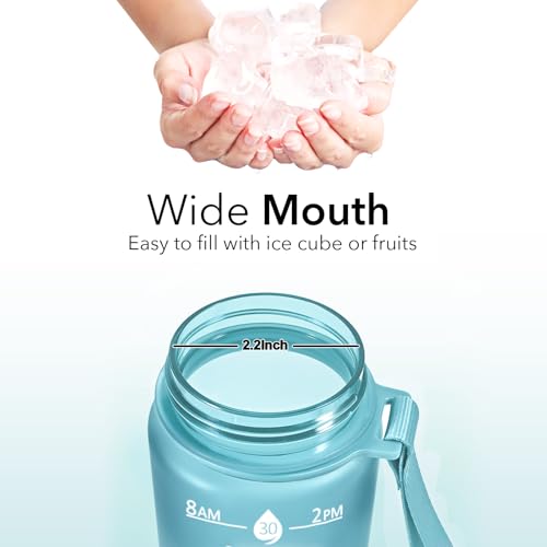 Plastic Water Bottle With Straw & Time Marker