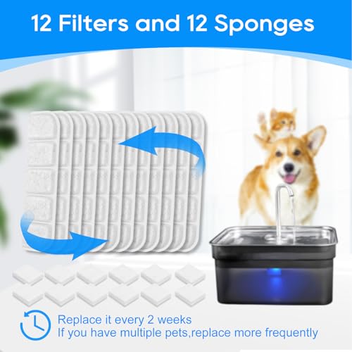 Carbon Filter Fit for SIBAYS Dog Water Fountain Filters 355oz (24 Count)