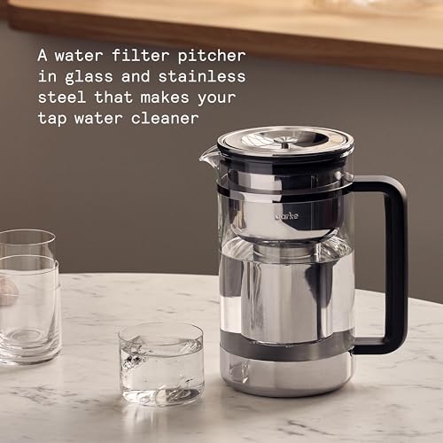 Purifier Glass & Stainless Steel Water Filter Pitcher