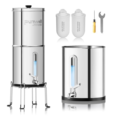 Upgraded 9 Stage Gravity Water Filter System with Water Level Window (2 Count)