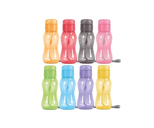 8 pack 6 oz Kids Water Bottle for School Leak Free Flip Lid (8 Count)