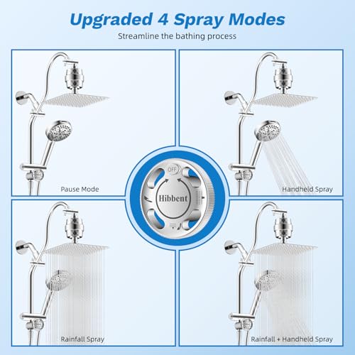 10" Dual Filtered 10" Rainfall Shower Head with Handheld 10