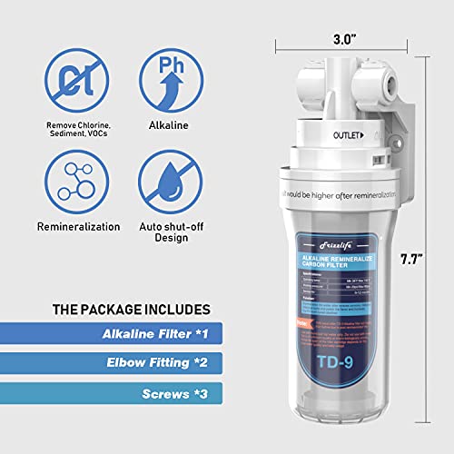 TD 9 Alkaline Remineralization Under Sink Inline Water Filter