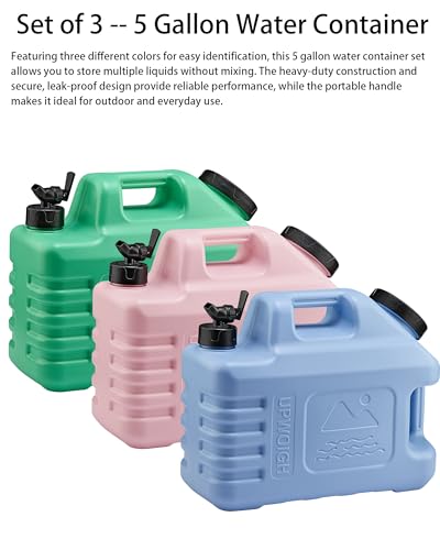 5 Gallon Camping Water Jug with Spigot (3 Count)
