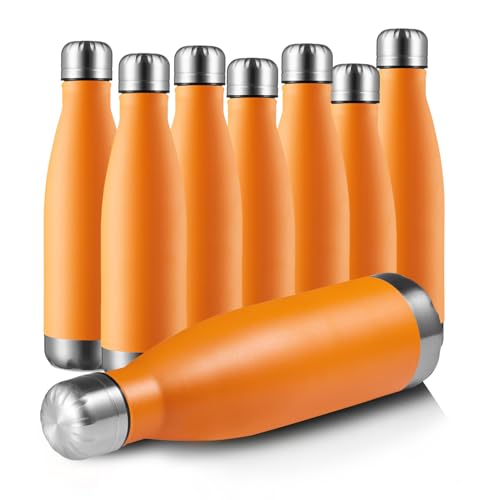 17oz Sport Water Bottle 8 Pack Vacuum Insulated Stainless Steel Leak