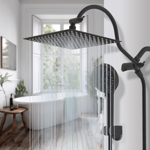 All Metal High Pressure Rainfall 12'' Shower Head with Handheld