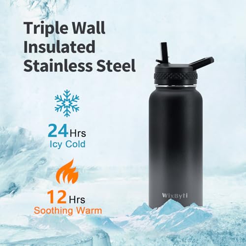 32 oz Insulated Water Bottle with Straw