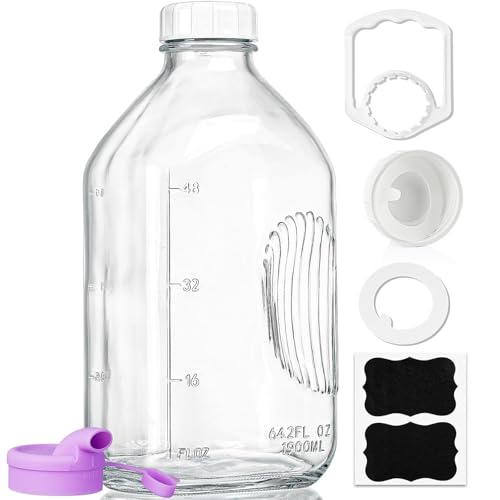 64 Oz Glass Milk Bottle With Lid