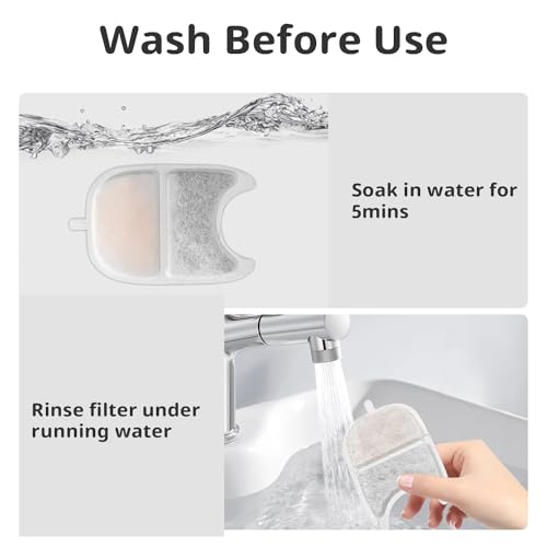 Cat Water Fountain Filter Replacement Pet Drinking Fountain Filters Compatible with 135 fl oz (12 Count)