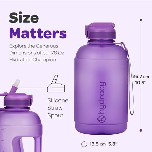 Motivational Water Bottle with Time Marker and Straw Lid 78 oz