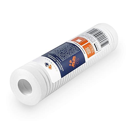 5 Micron 10 x 2.5 Grooved Sediment Water Filter Replacement for Whole House Filter Cartridge Compatible with AP110 (25 Count)
