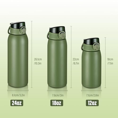 Insulated Water Bottle 12 oz with Dustproof Lid